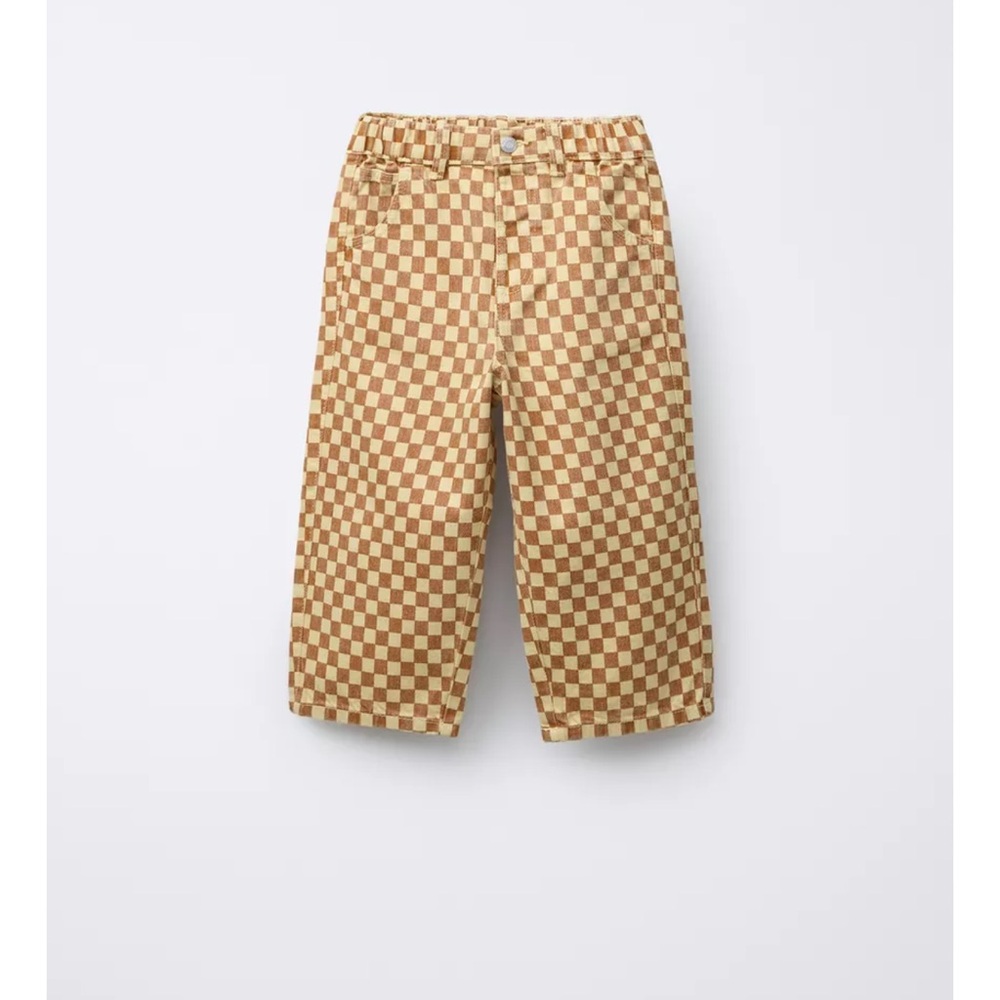 Checkered Brown and Cream Pants toddler
